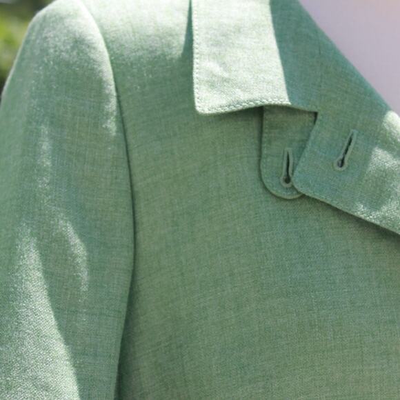 Akris Women's Green Spring Blazer Designer Soft Wool Blend Green Size 12 - Picture 12 of 14